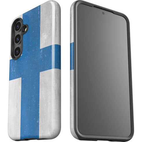 Finland Flag Distressed Galaxy S25 Impact Case
