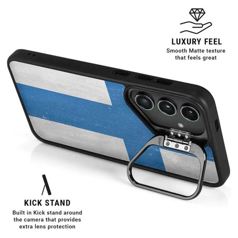 Finland Flag Distressed Galaxy S24 Kickstand Case