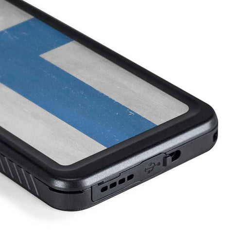 Finland Flag Distressed Galaxy S24 Plus Waterproof Case