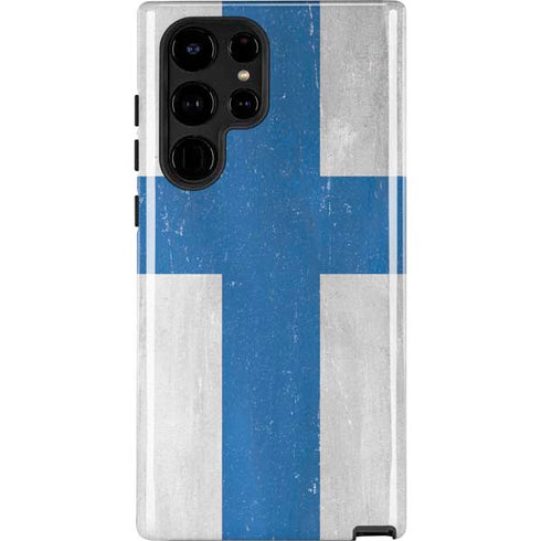 Finland Flag Distressed Galaxy S25 Ultra Impact Case
