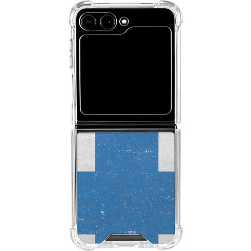 Finland Flag Distressed Galaxy Z Flip6 Clear Case