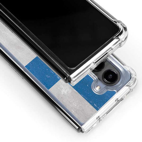 Finland Flag Distressed Galaxy Z Fold5 5G Clear Case