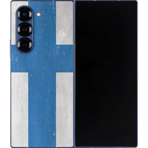 Finland Flag Distressed Galaxy Z Fold6 Skin