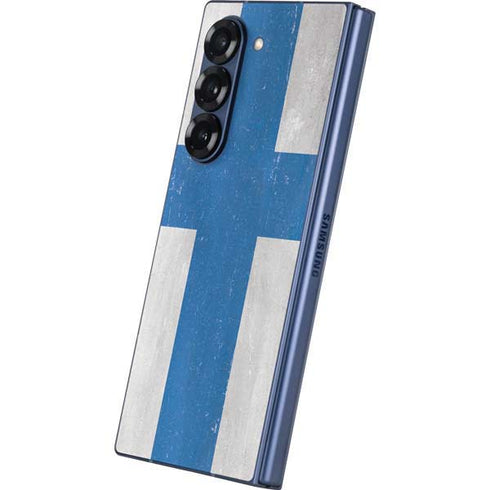 Finland Flag Distressed Galaxy Z Fold6 Skin