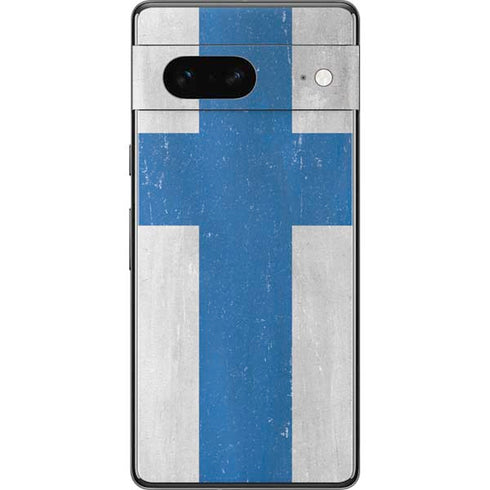Finland Flag Distressed Pixel Skins