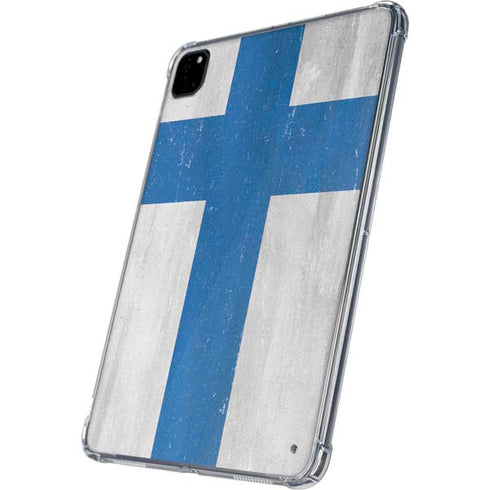 Finland Flag Distressed iPad Pro 11in (2024) Clear Case