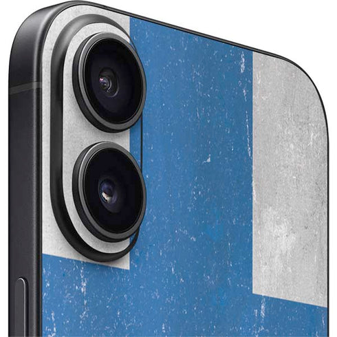 Finland Flag Distressed iPhone 16 Plus Skin