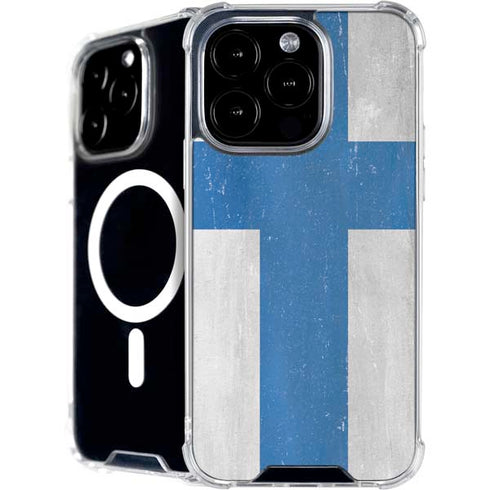 Finland Flag Distressed iPhone 16 Pro MagSafe Case