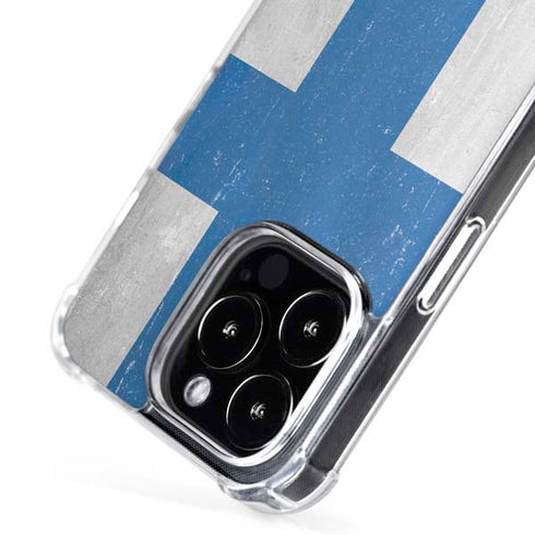Finland Flag Distressed iPhone 16 Pro MagSafe Case