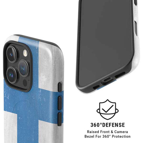 Finland Flag Distressed iPhone 16 Pro Max Magsafe Impact Case
