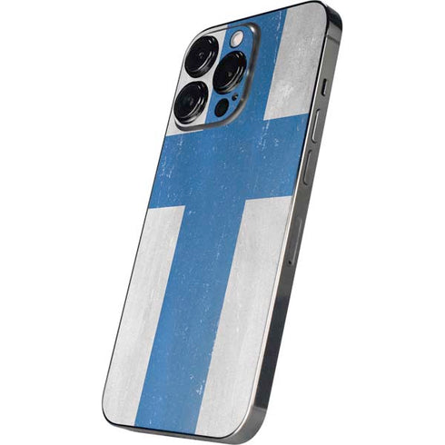 Finland Flag Distressed iPhone 16 Pro Max Skin