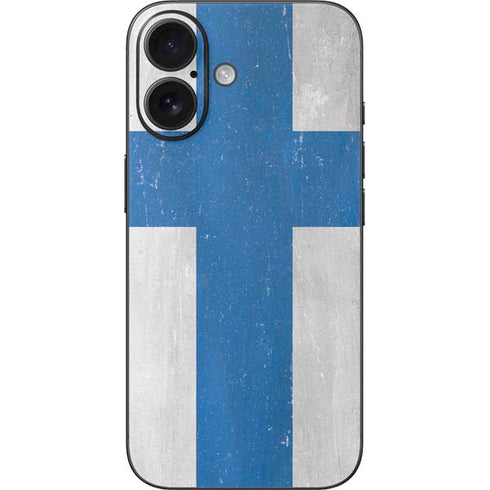 Finland Flag Distressed iPhone 16 Skin