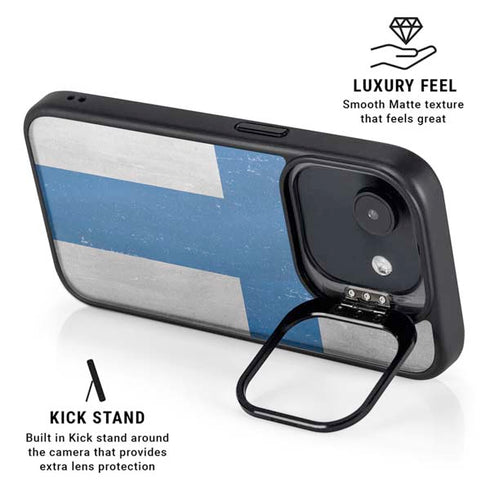 Finland Flag Distressed iPhone 16e Kickstand Case