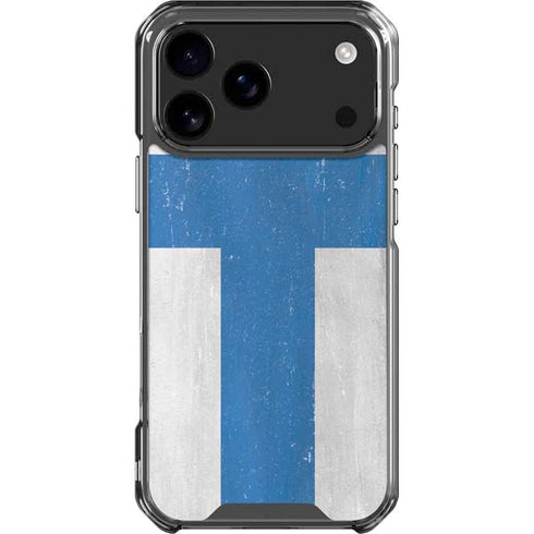 Finland Flag Distressed iPhone 18 Pro Max Clear Case