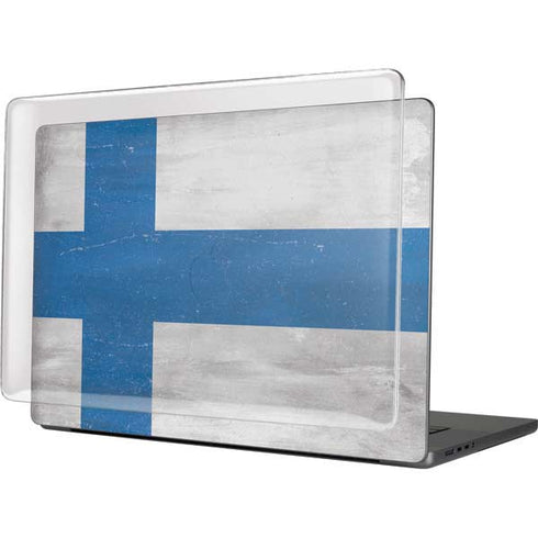 Finland Flag Distressed MacBook Cases