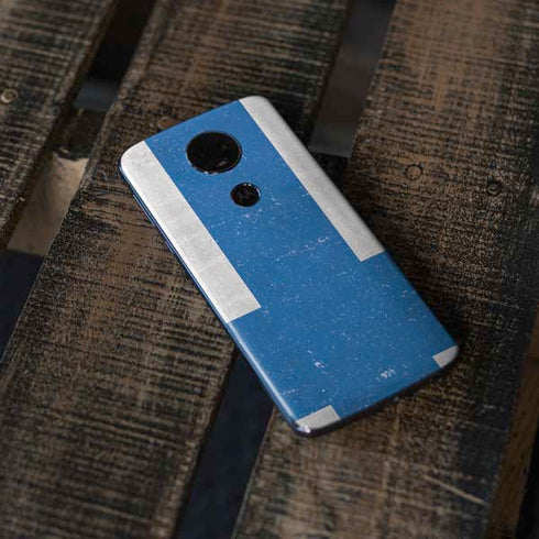Finland Flag Distressed Moto E5 Plus Skin