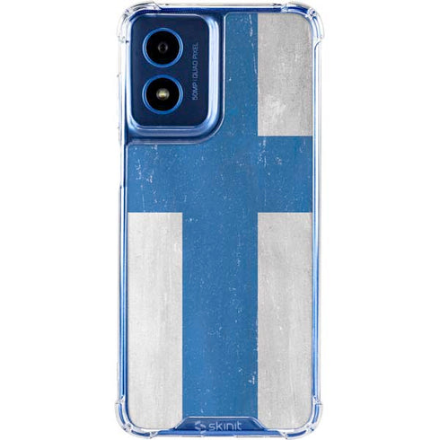Finland Flag Distressed Moto G 5G (2024) Clear Case