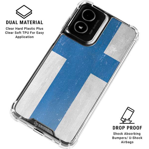 Finland Flag Distressed Moto G Power 5G (2024) Clear Case