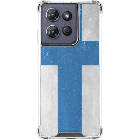 Finland Flag Distressed Moto G Power 5G (2025) Clear Case