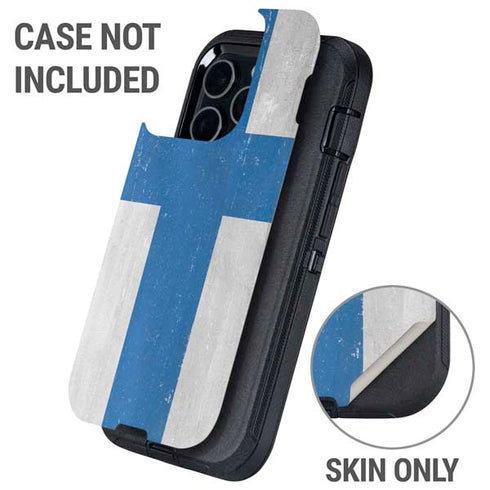 Finland Flag Distressed Otterbox Defender iPhone Skin