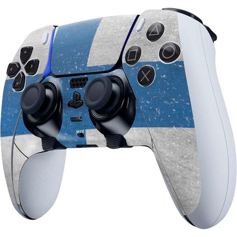 Finland Flag Distressed PS5 DualSense Edge Pro Controller Skin