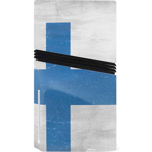 Finland Flag Distressed PS5 Pro Disk Console Skin