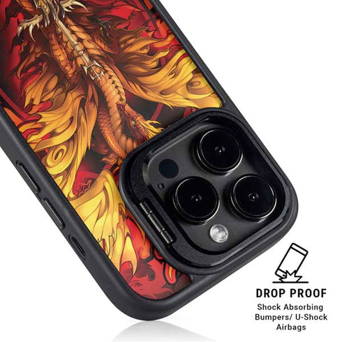 Fire Dragon by Ruth Thompson iPhone 14 Pro Kickstand Case