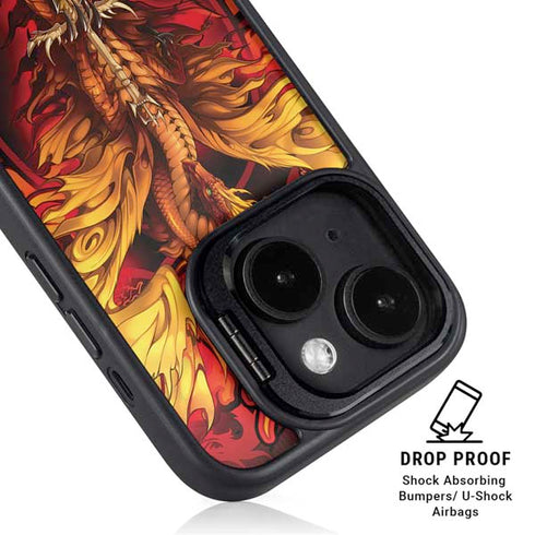 Fire Dragon by Ruth Thompson iPhone 15 Plus Kickstand Case
