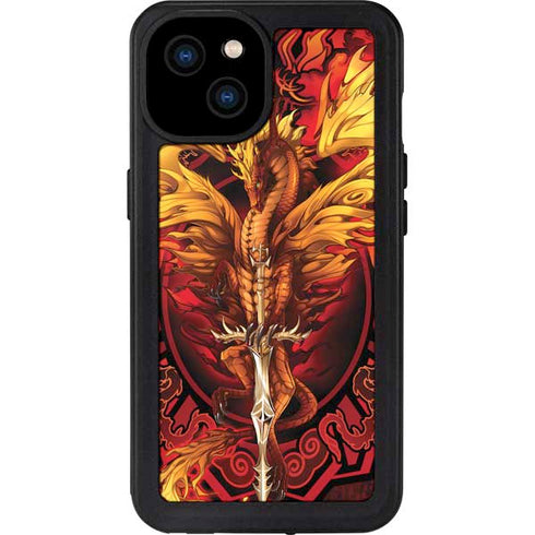 Fire Dragon by Ruth Thompson iPhone 15 Plus Waterproof Case