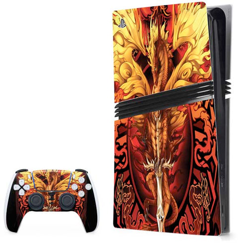 Fire Dragon by Ruth Thompson PS5 Pro Bundle Skin