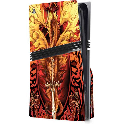 Fire Dragon by Ruth Thompson PS5 Pro Disk Console Skin