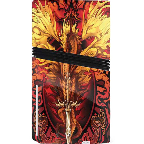 Fire Dragon by Ruth Thompson PS5 Pro Disk Console Skin