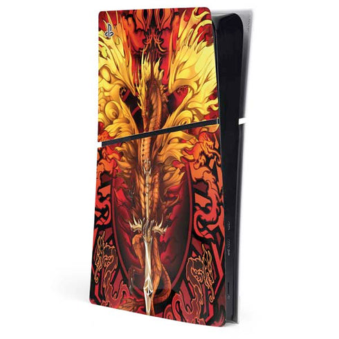 Fire Dragon by Ruth Thompson PS5 Slim Digital Edition Console Skin