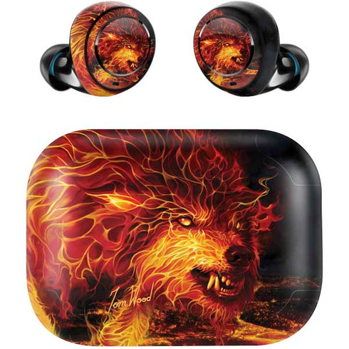 Fire Stalker Wolf by Tom Wood Amazon Echo Buds Skin