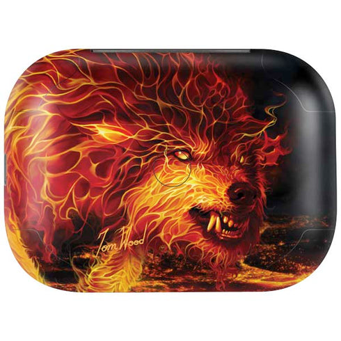 Fire Stalker Wolf by Tom Wood Amazon Echo Buds Skin