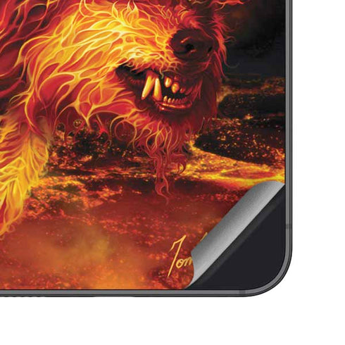 Fire Stalker Wolf by Tom Wood Galaxy A16 5G Skin