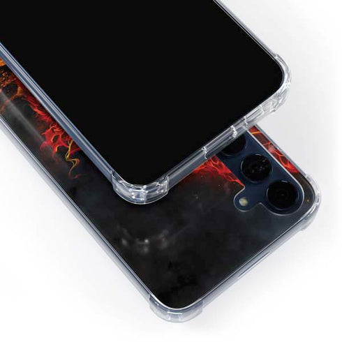 Fire Stalker Wolf by Tom Wood Galaxy A35 5G Clear Case