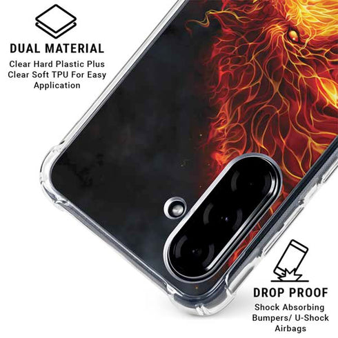 Fire Stalker Wolf by Tom Wood Galaxy A36 5G Clear Case