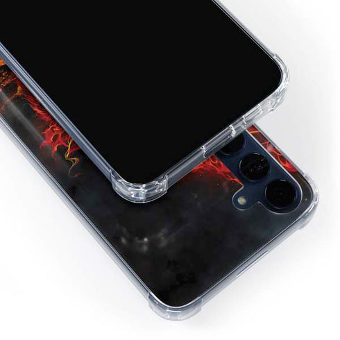 Fire Stalker Wolf by Tom Wood Galaxy A55 5G Clear Case
