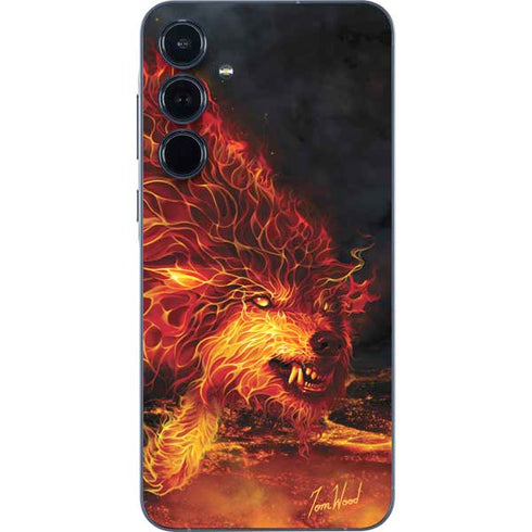 Fire Stalker Wolf by Tom Wood Galaxy A55 5G Skin