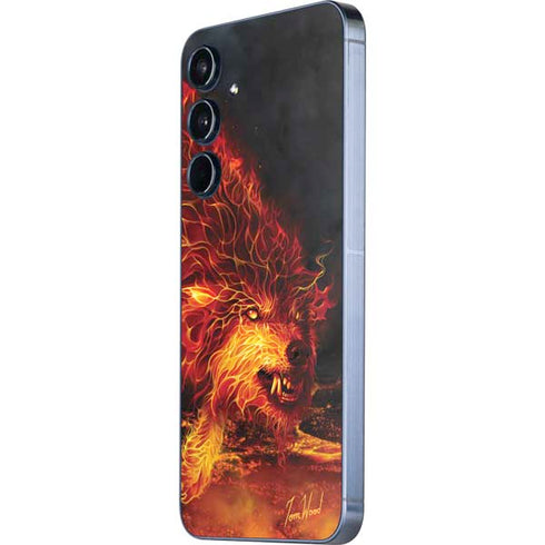 Fire Stalker Wolf by Tom Wood Galaxy A55 5G Skin