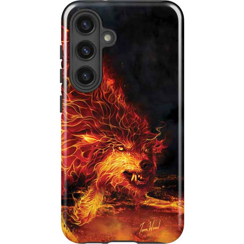Fire Stalker Wolf by Tom Wood Galaxy S25 Impact Case