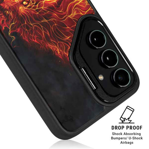 Fire Stalker Wolf by Tom Wood Galaxy S25 Kickstand Case