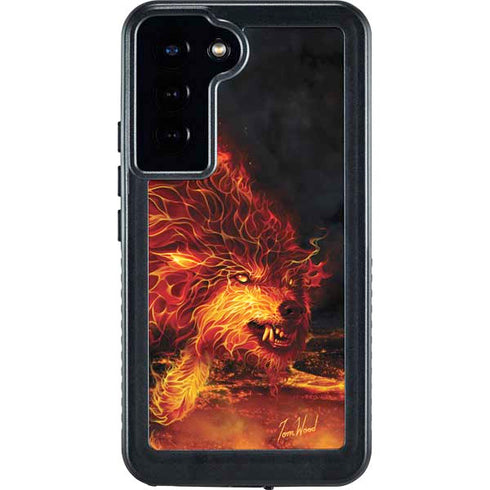 Fire Stalker Wolf by Tom Wood Galaxy S24 Plus Waterproof Case