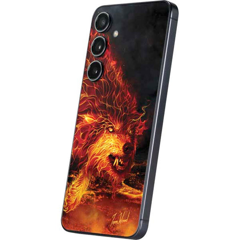 Fire Stalker Wolf by Tom Wood Galaxy S24 Skin