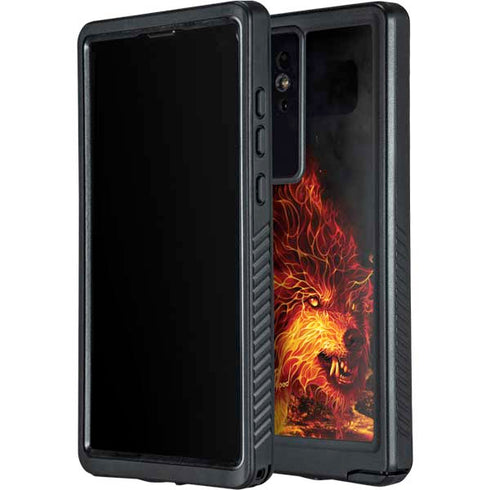 Fire Stalker Wolf by Tom Wood Galaxy S24 Ultra Waterproof Case