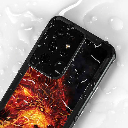 Fire Stalker Wolf by Tom Wood Galaxy S24 Ultra Waterproof Case