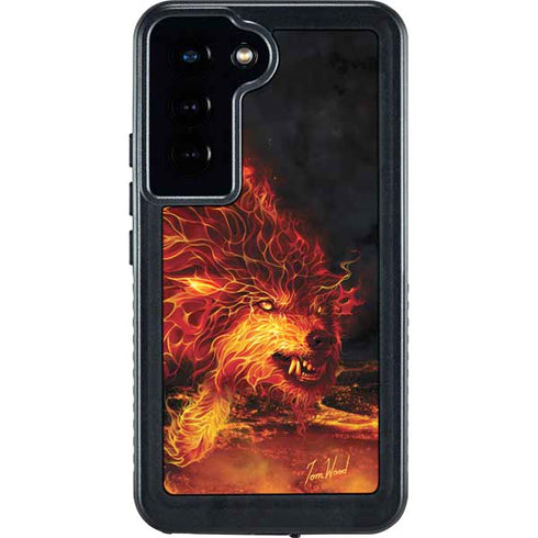 Fire Stalker Wolf by Tom Wood Galaxy S24 Waterproof Case