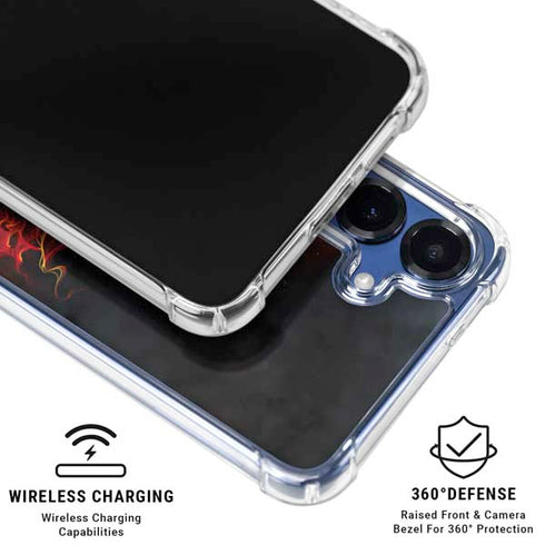 Fire Stalker Wolf by Tom Wood Galaxy S25 Clear Case