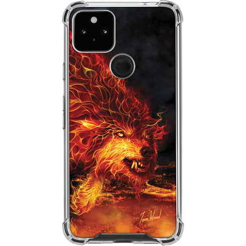 Fire Stalker Wolf by Tom Wood Pixel Cases